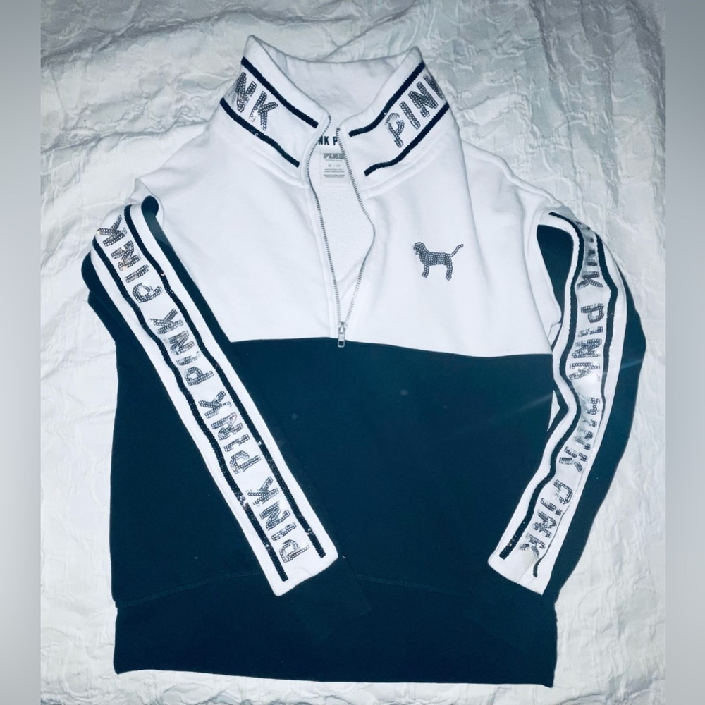 VS PINK BLING quarter zip (XS/MD)